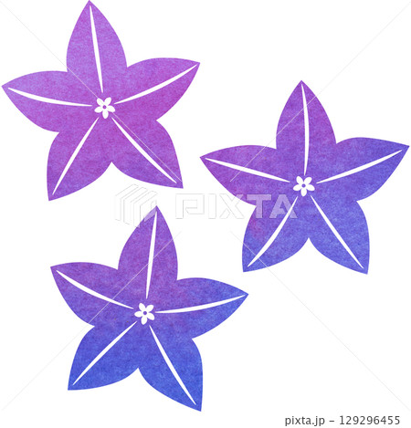 綺麗な水彩模様の桔梗の花のアイコンのイメージのイラスト 綺麗な水彩模様の桔梗の花のアイコンのイメージのイラスト 129296455