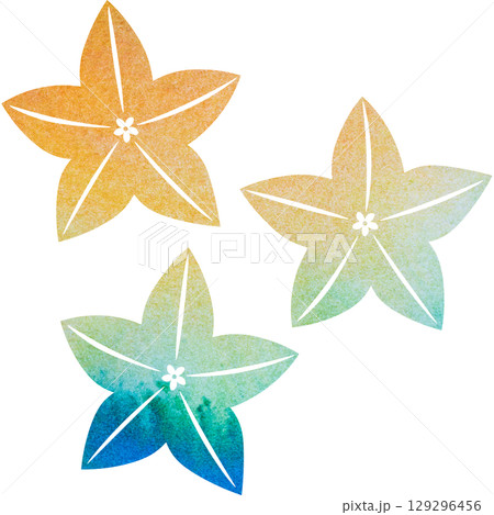 綺麗な水彩模様の桔梗の花のアイコンのイメージのイラスト 129296456