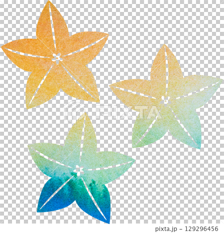 綺麗な水彩模様の桔梗の花のアイコンのイメージのイラスト 129296456