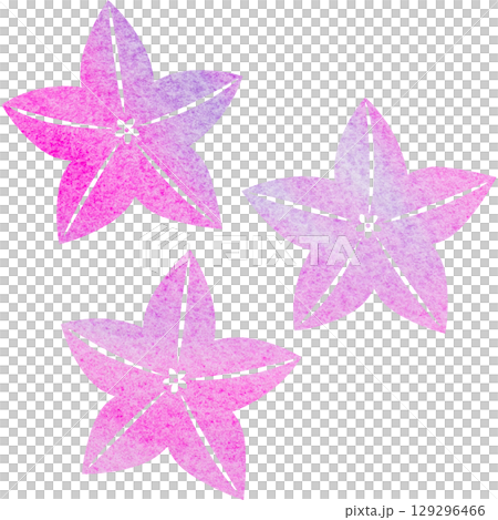 綺麗な水彩模様の桔梗の花のアイコンのイメージのイラスト 綺麗な水彩模様の桔梗の花のアイコンのイメージのイラスト 129296466