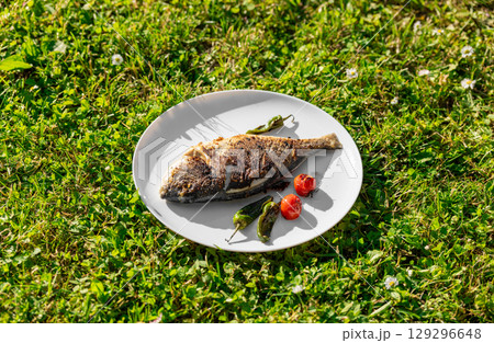 freshly grilled dorada 129296648