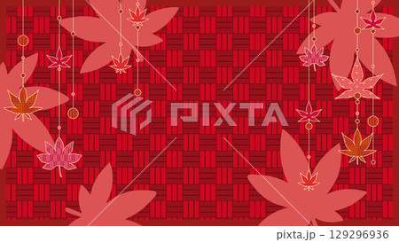 美しい紅葉の和風イラスト背景 美しい紅葉の和風イラスト背景 129296936