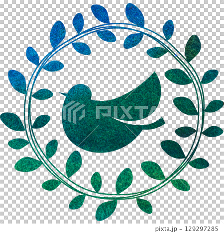 Beautiful watercolor olive and bird icon image illustration 129297285