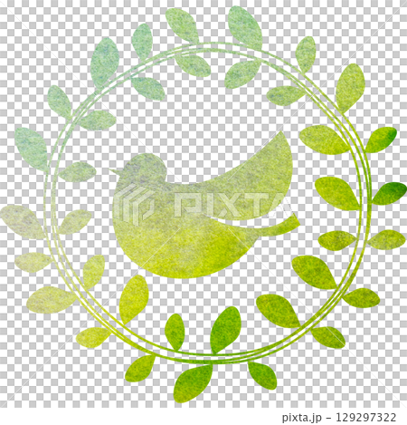 Beautiful watercolor olive and bird icon image illustration 129297322