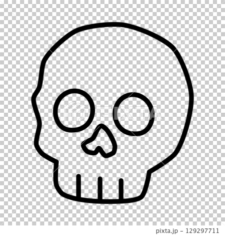 ドクロのハロウィン線画アイコン 129297711