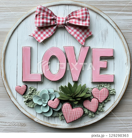 tie surface word love letters succulent 129298363