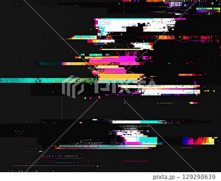 黒いグリッチノイズの不思議な背景 129298639