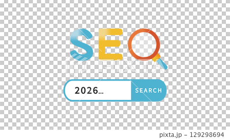 Vector illustrations depicting SEO and search trends for 2026 Vector illustrations depicting SEO and search trends for 2026 129298694
