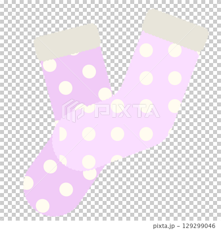 もこもこ暖かい靴下のイラスト 129299046