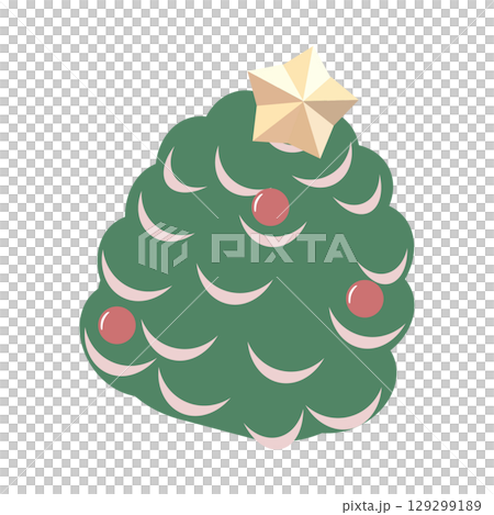松ぼっくりのクリスマスツリーのイラスト 松ぼっくりのクリスマスツリーのイラスト 129299189