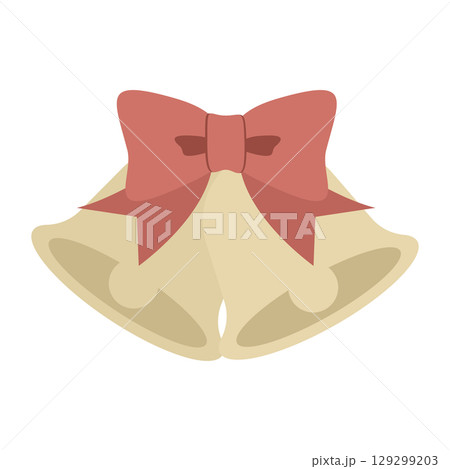 クリスマスの飾りにぴったりなかわいいベルのイラスト 129299203
