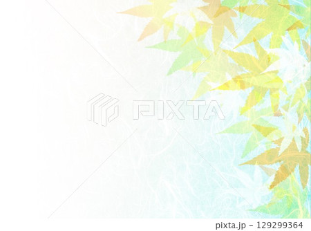 毛足のある和紙に紅葉 129299364