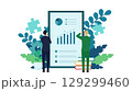 モニターに表示されたデータを分析しているビジネスマン（白） 129299460