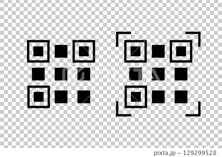 簡素化されたQRコードのアイコン 129299528