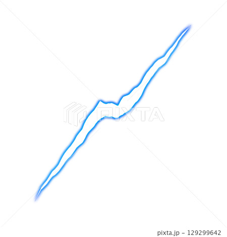 透明背景の青いジグザグ電撃ボルト 透明背景の青いジグザグ電撃ボルト 129299642