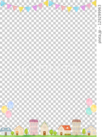 用水彩畫的城市景觀的插圖 用水彩畫的城市景觀的插圖 129299963