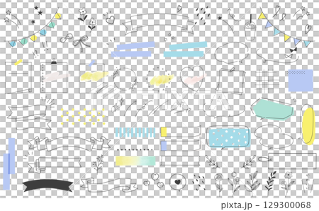 Easy-to-use hand-drawn decoration set Easy-to-use hand-drawn decoration set 129300068