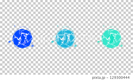 8bitレトロゲーム風水魔法エフェクト素材 129300444