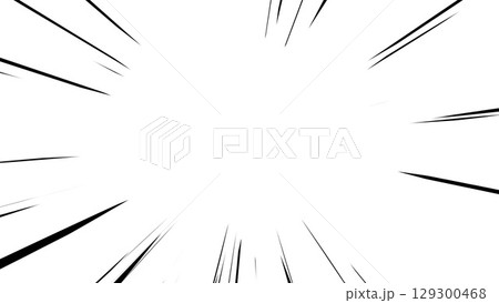 シンプルで使いやすい漫画風集中線（線少なめ） 129300468