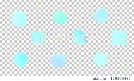 澄んだ水色のキラキラ銀河吹き出しセット(透過) 澄んだ水色のキラキラ銀河吹き出しセット(透過) 129300485