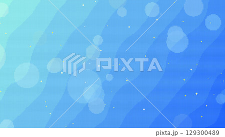 8bit風キラキラ輝くレトロな青い海の背景 8bit風キラキラ輝くレトロな青い海の背景 129300489