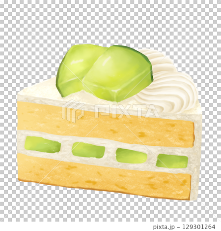 フレッシュメロンのメロンショートケーキ 129301264