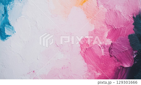 Vibrant abstract painting showcasing soft hues and dynamic textures in creative composition Vibrant abstract painting showcasing soft hues and dynamic textures in creative composition 129301666