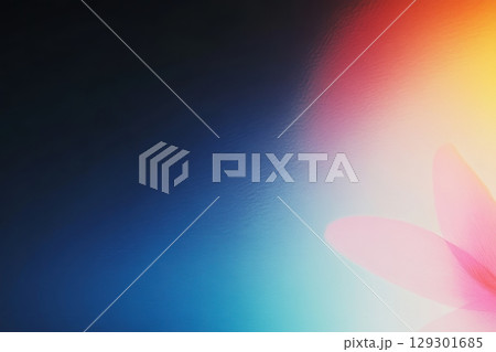 Abstract design with colorful gradients and floral shapes on dark background 129301685