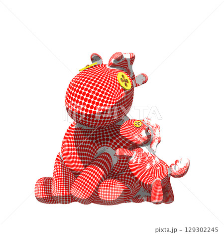 Horse Plush Cute and Funny Toy. Vector Illustration. 129302245