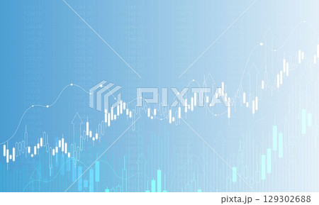 Stock market investment trading graph in graphic concept suitable for financial investment or economic trends business idea. graph growth technology background. vector design. 129302688