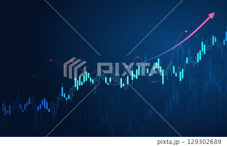 Stock market investment trading graph in graphic concept suitable for financial investment or economic trends business idea. graph growth technology background. vector design. Stock market investment trading graph in graphic concept suitable for financial investment or economic trends business idea. graph growth technology background. vector design. 129302689