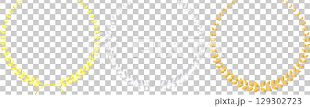 A set of laurel wreaths with a three-dimensional gradation of gold, silver and copper 129302723