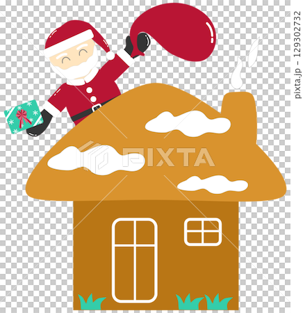 Santa Claus is on the roof of the house Santa Claus is on the roof of the house 129302732