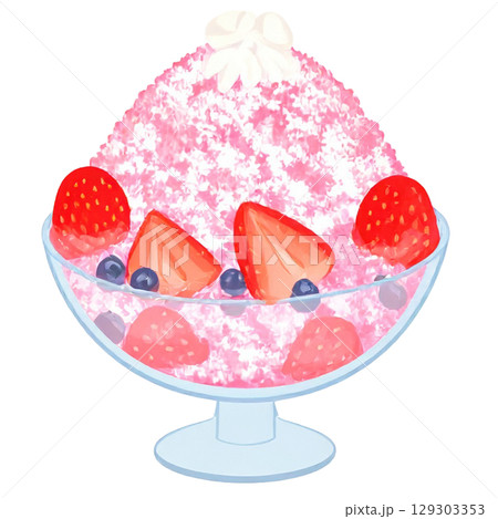 フルーツトッピングのかき氷 129303353