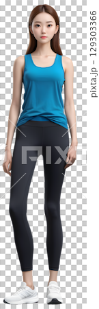 A woman who looks like she's on a poster to stop dieting any further. 129303366