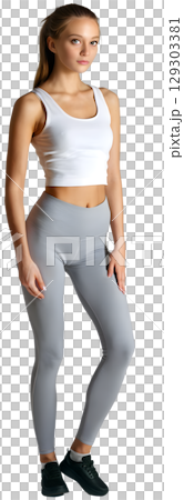 A slim white woman who doesn't need to lose any more weight 129303381