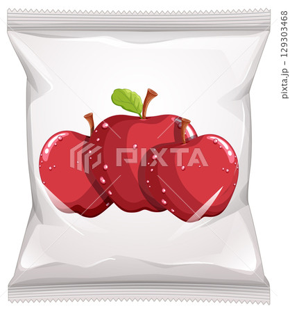 Red Apple Snack Pack Vector Illustration 129303468