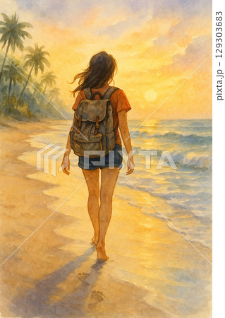 夕日 日没 夕焼け 129303683