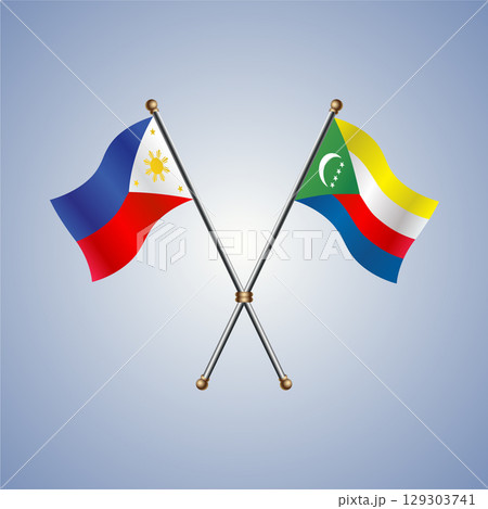 Philippines and Comoros flag. Vector Illustration 129303741