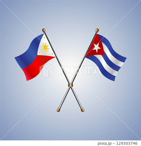 Philippines and Cuba flag. Vector Illustration 129303746