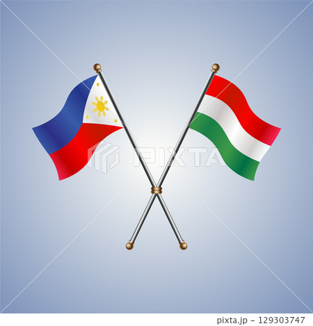 Philippines and Hungary flag. Vector Illustration 129303747