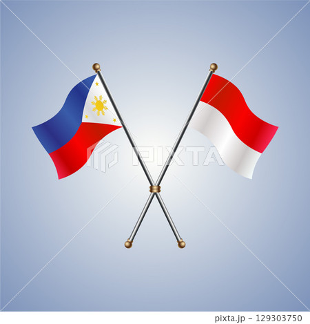 Philippines and Indonesia flag. Vector Illustration 129303750