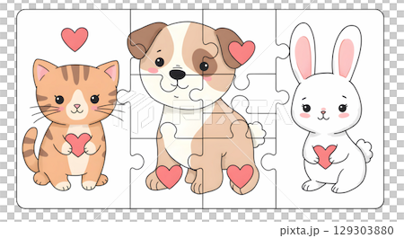 Cute Animal Jigsaw Puzzle for Kids 129303880