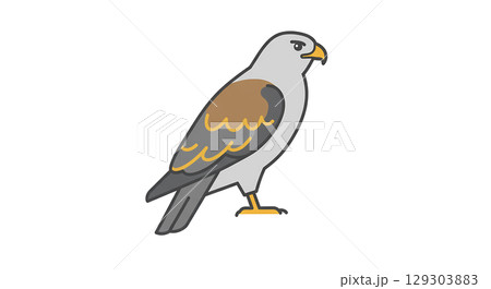 Elegant Illustration of a Bird of Prey 129303883