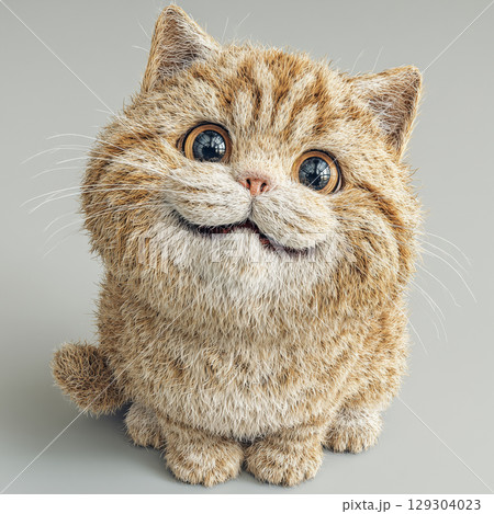 【デザイン素材】切り抜きやすい背景の可愛い猫 【デザイン素材】切り抜きやすい背景の可愛い猫 129304023