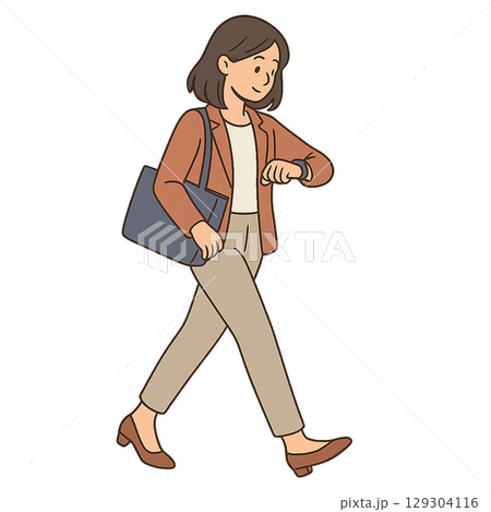 スマートウォッチを確認する女性 129304116