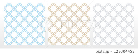 Set of abstract geometric patterns. Seamless vector backgrounds. Colored ornaments Graphic modern patterns Simple lattice graphic design 129304455