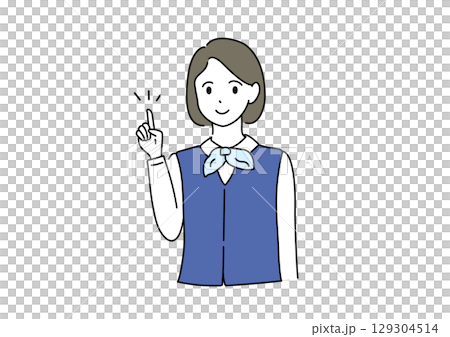 一位身穿制服的女士正在表明一個觀點 129304514