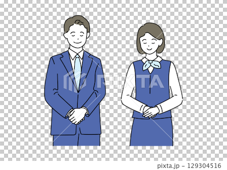 穿著制服的男女接待員插圖 129304516