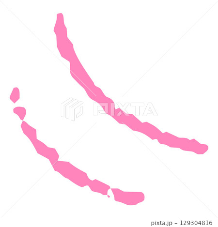 Pink hand drawn crayon two stripes, pencil texture, chalk curve lines, vector doodle scribble and squiggle, kids drawing 129304816